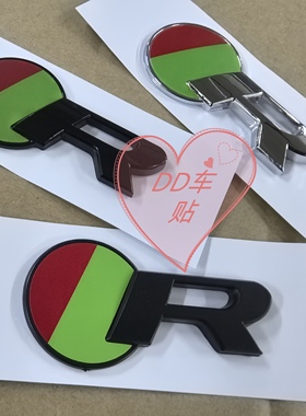 适用于捷豹XE XFL FPACE FTYPE R标亮黑色镀铬字母车标尾箱贴标