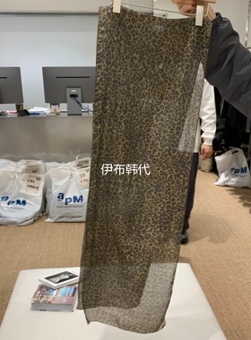 SELF SERVICE韩国东大门正品代购26春 豹纹薄纱长条丝巾披肩围巾