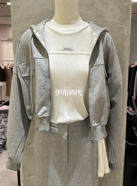 REMAKING韩国东大门正品代购25秋 连帽拉链口袋短款卫衣开衫外套