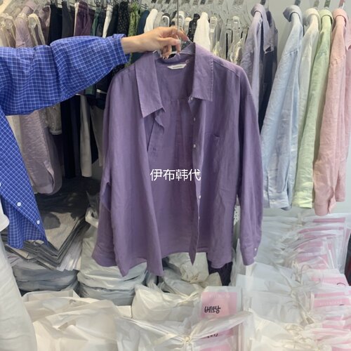 翻领休闲纯色宽松基础款衬衫