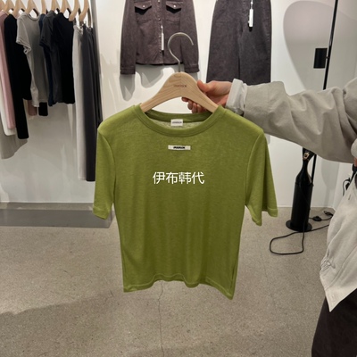 圆领贴标薄棉休闲短袖T恤女