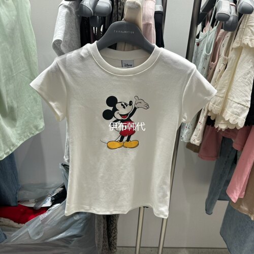 圆领休闲卡通老鼠修身短袖T恤