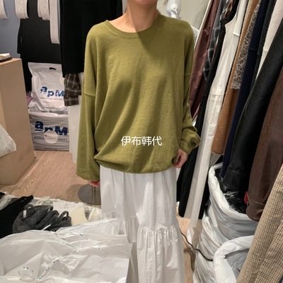 圆领纯色基础款宽松薄款针织衫