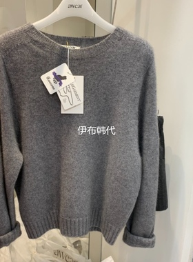 RUMIRU/AWEAR韩国东大门正品代购25冬款 圆领薄款纯色羊毛针织衫