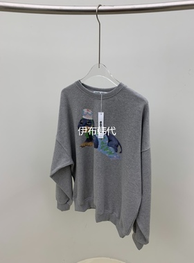 SEOLO韩国东大门正品代购25冬款 圆领休闲卡通小狗宽松卫衣女