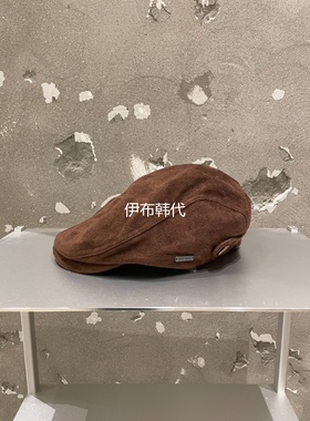 26秋冬翻毛皮鹿皮绒贝雷帽