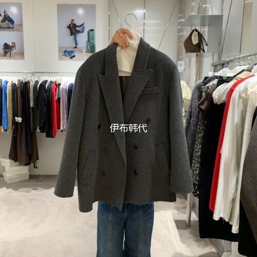 翻领西服领双面羊绒西装外套