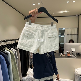 多口袋休闲纯色牛仔短裤 26春款 代购 女 STOCK韩国东大门正品