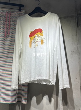 VANTA 韩国东大门正品代购26春款 圆领卡通少女宽松长袖T恤女