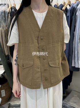 MOWER韩国东大门正品代购26春款 V多口袋工装宽松马夹坎肩女