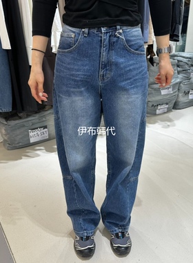 RENDER韩国东大门正品代购26春款 磨白做旧休闲直筒裤长裤女
