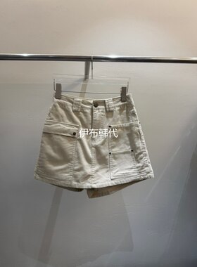 条绒灯芯绒裤裙口袋短裤
