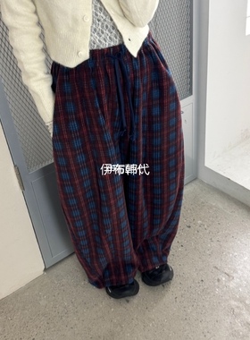 FRANC韩国东大门正品代购冬款 松紧腰休闲格子宽松时尚长裤女