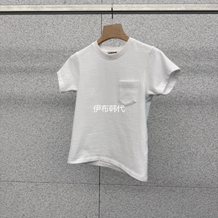 AT THE BAGEL韩国东大门正品代购26春款 圆领休闲口袋棉质短袖T恤