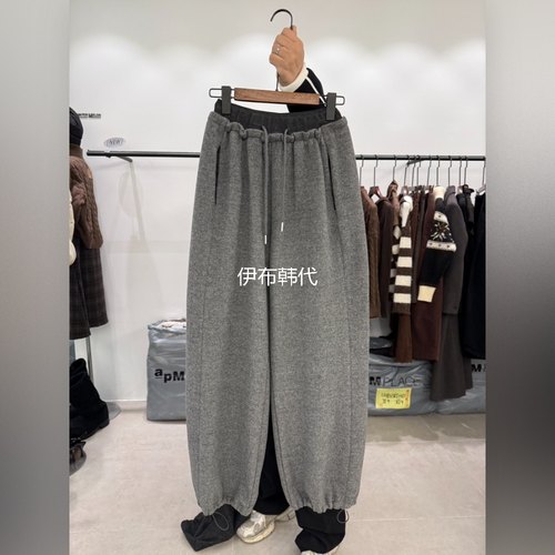 松紧腰休闲字母宽松束脚卫裤