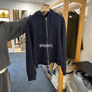 ROUNDER韩国东大门正品代购25冬款 纯色连帽基础款加绒卫衣外套