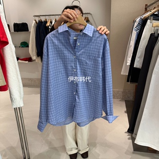 翻领休闲格子口袋衬衫 ANDMORE 26春款 代购 BUTTON韩国东大门正品