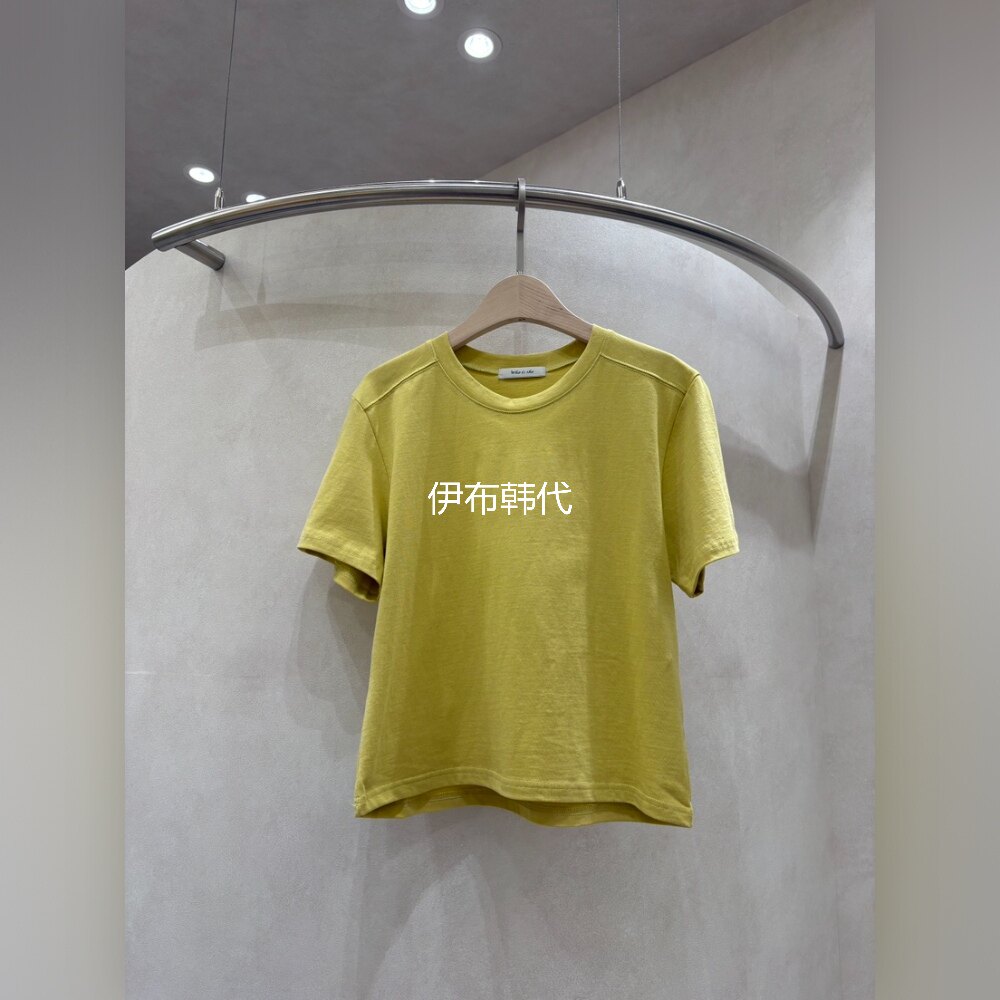 WHO IS SHE韩国东大门正品代购26春款 圆领纯色休闲棉质短袖T恤女