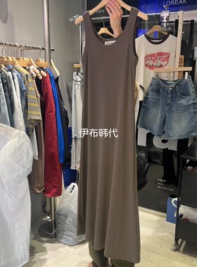 圆领休闲背心裙长裙连衣裙