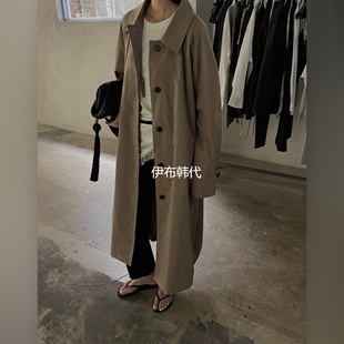 LUCY SALON韩国东大门正品代购26秋款 翻领休闲长款风衣大衣外套