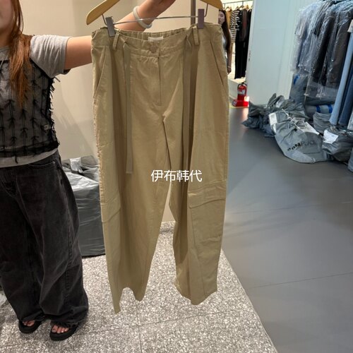 休闲抽绳宽松工装时尚口袋长裤