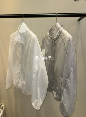 立领纯色薄款宽松短外套夹克女