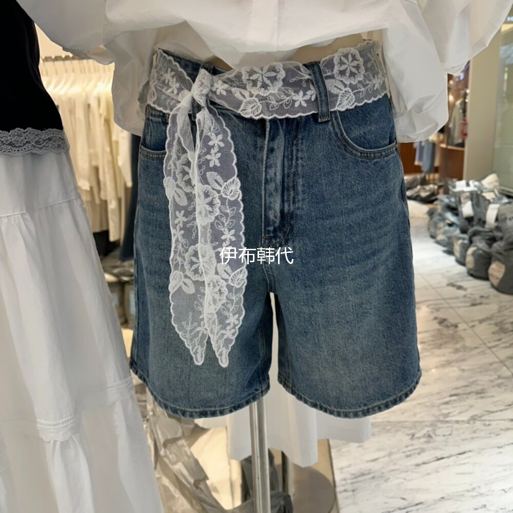 RICH SISTER韩国东大门正品代购26春款 磨白做旧休闲牛仔裤短裤