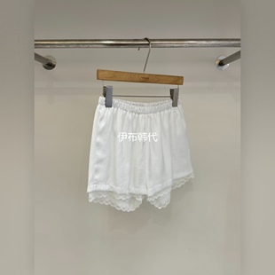 TOOGOOD韩国东大门正品代购26春款 松紧腰纯色蕾丝飞边花边短裤
