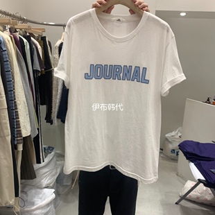 圆领休闲棉质字母短袖 FRE伊布 26春款 代购 T恤女 韩国东大门正品