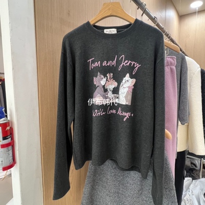 圆领可爱小猫休闲长袖T恤