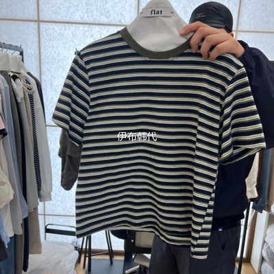 圆领休闲简约条纹短袖T恤女