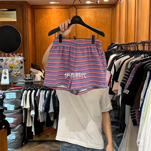 松紧腰彩色条纹休闲百搭短裤 26春款 代购 GARMENT韩国东大门正品