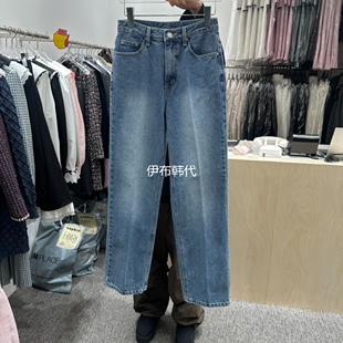 直筒牛仔裤 NAPKIN韩国东大门正品 磨白做旧休闲小脚裤 26春款 代购