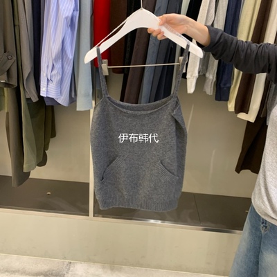 休闲口袋针织吊带背心