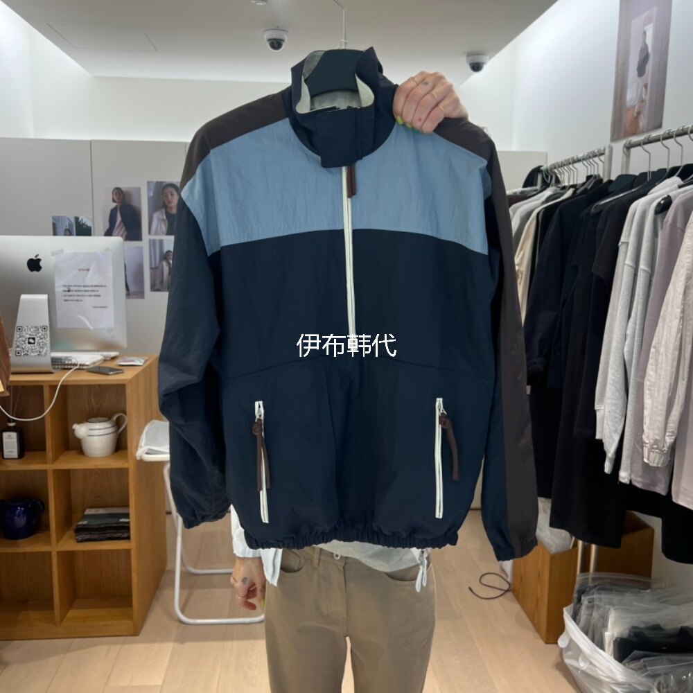 THE STARDUST韩国东大门正品代购26春 立领拼色拉链抽绳夹克外套