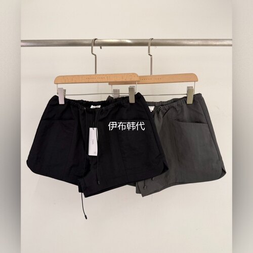 纯色休闲抽绳百搭短裤女