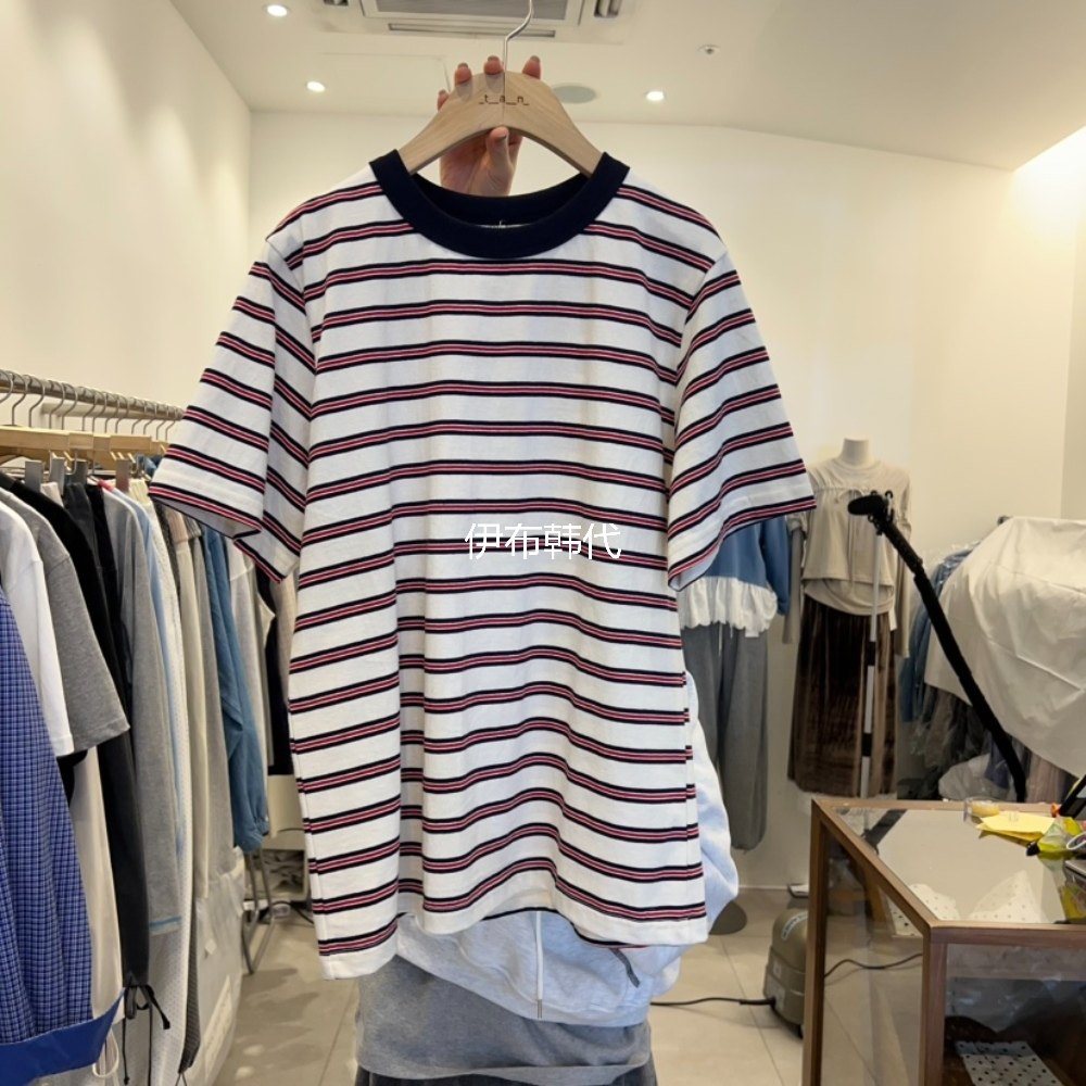 TAN&COMO韩国东大门正品代购26春款 圆领棉质休闲宽松条纹短袖T恤,女装/女士精品,T恤,淘宝优惠券,粉丝福利购,淘宝优惠卷