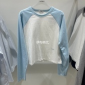 MOMENT韩国东大门正品 代购 26春款 LOW 圆领插肩休闲字母长袖 T恤