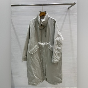 立领纯色宽松休闲长款 冬季 鹅绒羽绒服 SALON韩国东大门代购 LUCY