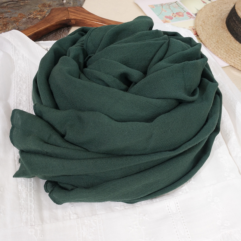 棉麻围巾女2026新款薄款春秋冬超大保暖围脖百搭纯色文艺丝巾披肩