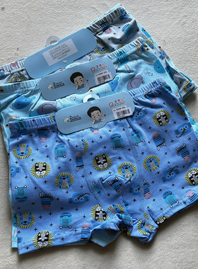两条装宝帝儿新款纯棉儿童大男男童平角学生内裤不易变型卡通048