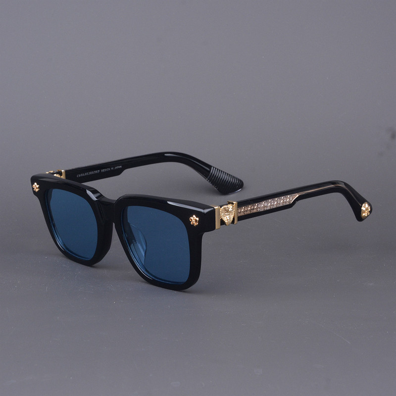 EASHEN新复古方形太阳镜男女通用遮阳墨镜简约板材大框彩色偏光镜