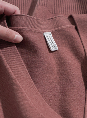 暗红色秋冬款开衫毛衣男士V领针织外套2023新款休闲薄款外搭上衣