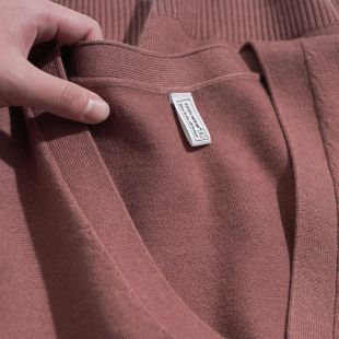 暗红色秋冬款开衫毛衣男士V领针织外套2023新款休闲薄款外搭上衣