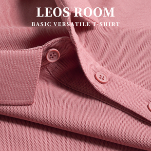 粉色珠地棉短袖polo衫男夏季2025新款翻领T恤透气高端保罗衫带领