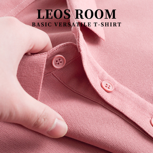 粉色混纺短袖polo衫男士2025夏季高端翻领T恤商务休闲上衣三粒扣