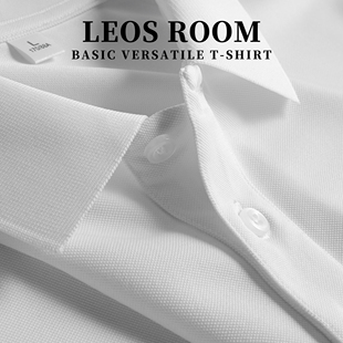 柔软翻领轻商务百搭T恤衫 纯色易打理白色短袖 夏季 领POLO男士 衬衫