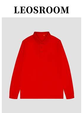 POLO衫男长袖t恤新款polo夏季男士2023春秋休闲T恤打底翻领纯棉红