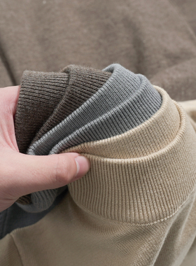 半高领针织衫韩版套头打底线衣秋冬纯色中领毛衣男士保暖冬日内搭