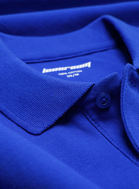 抗菌帅气宝蓝色轻奢简约保罗衫商务休闲运动翻领潮冰丝恤定制上衣